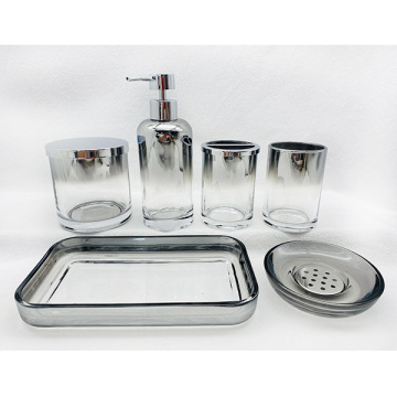 Gladient Silver Bad Set Glasflasche