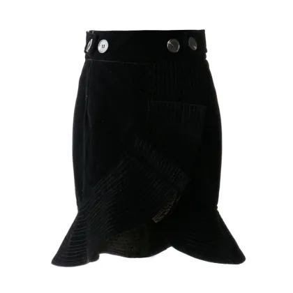 Asymmetric Velvet Short Skirt Fashion Women's Dress