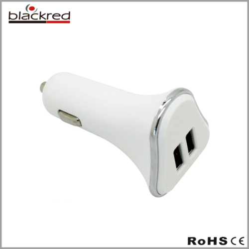 New product blackred brand hot sale Dual USB 2.1A car charger with micro cable