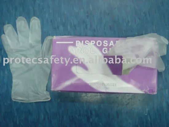 disposable clear vinyl gloves medical glove, PVC glove, examination glove