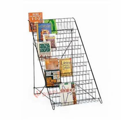 Free standing metal wire bookstore display racks magazine stand