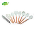 10 Pieces Wooden Handles Silicone Cooking Tools