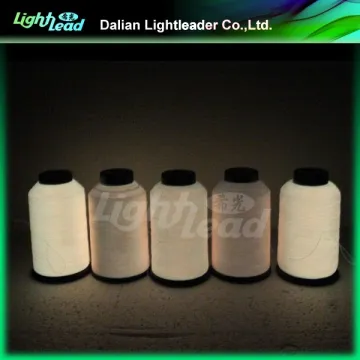 Fluorescent glow in the dark thread embroidery