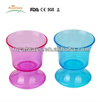 transparent colored small plastic ice cream cup