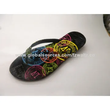 EVA Flip-flops/Sandals with Lamy PU and Colorful Printing Insole