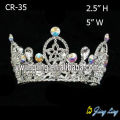 AB Rhinestone desfile redondo corona Tiaras venta por mayor