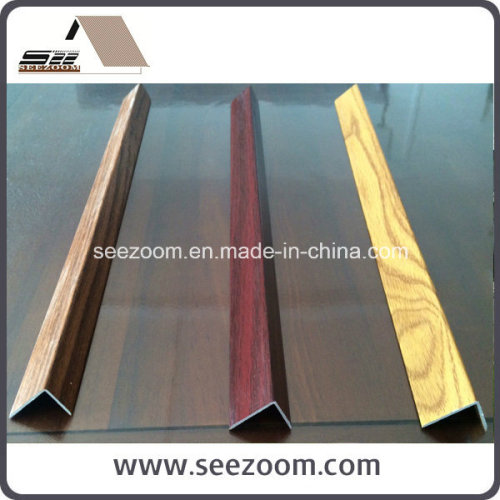 Wooden Veneered Aluminum Stair Nosing Tile Trim