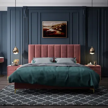 queen size bed velvet fabric bed for sale