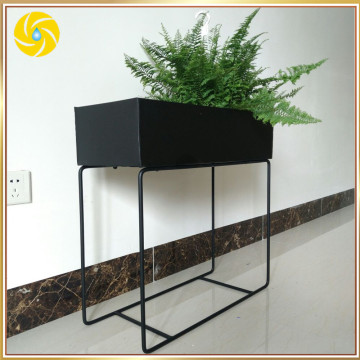 Matte black iron flower planter pots with stands