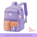 OEM Custom Logo Nylon Pink Girls Backpack