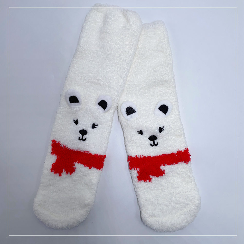 Hot Sell Socks de Natal Urso fofo