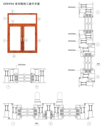 Thermal insulation three glass casement window
