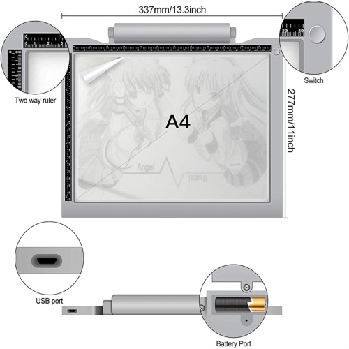 再利用可能なA4バッテリー駆動のLED塗装パッド