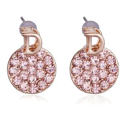 CZ diamond stud earrings gold plated earrings