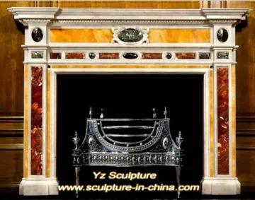 Natural Marble Carving Fireplace Mantel FPS-G027