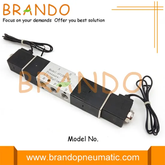 4V130C-06 1/8'' Flying Leads Closed Center Pneumatic Valve