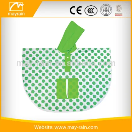 kid's pvc poncho with pocket on the front