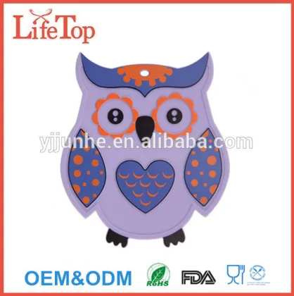 Premium Colorful Owl Shape Silicone Cup Mat,Coffee Mat