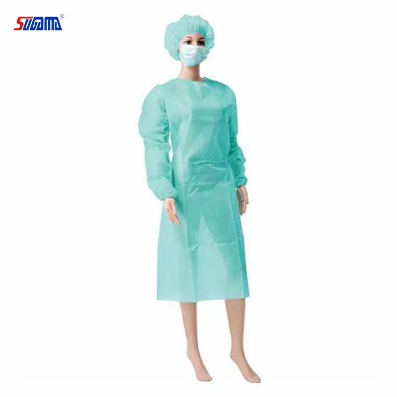 Disposable Yellow Blue Surgeon Isolation Gown Safety Suit