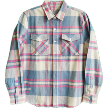 Men Casual Y/d Cotton Flannel Warm Shirt