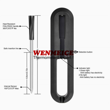 Echtes drahtloses Ofenthermometer digitales Grillfleisch-Küchenthermometer