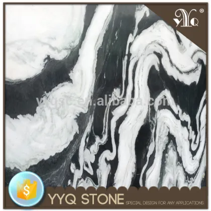 Chinese marble panda white marble slab tile decoration material