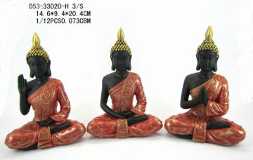 Resin red buddha for decoration