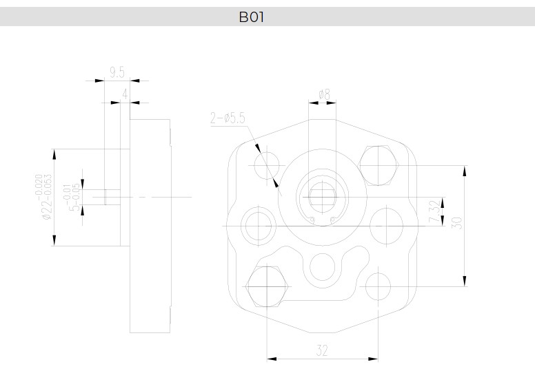 Shaft and flange B01