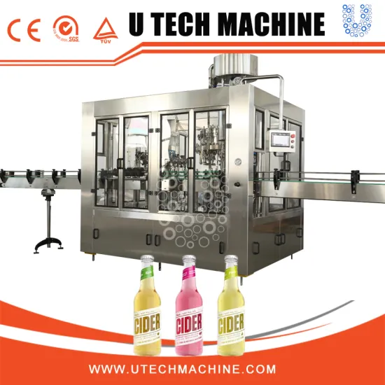 Rotary PET / Glass Bottled Water Production Line , Flavored Soda Water Isobaric Filling Machine