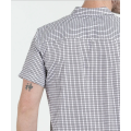 Camisas de manga corta 100% algodón a cuadros con teñido