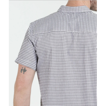 100% coton teints en fil Checker à manches courtes Chemises