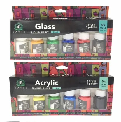 6 Color Acrylic Paint Set for Art Supplies, Wall Art, Graffiti, and Watercolor Gouache