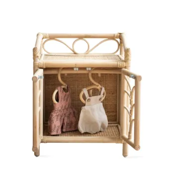 Natural Rattan Handmade Kids Cloth Hanger for Children's Room
