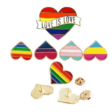 Emblema dell'arcobaleno dello smalto duro di amore su ordinazione all'ingrosso