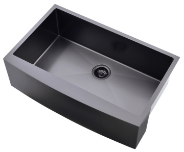 Round Black Apron Front Stainless Steel Sink