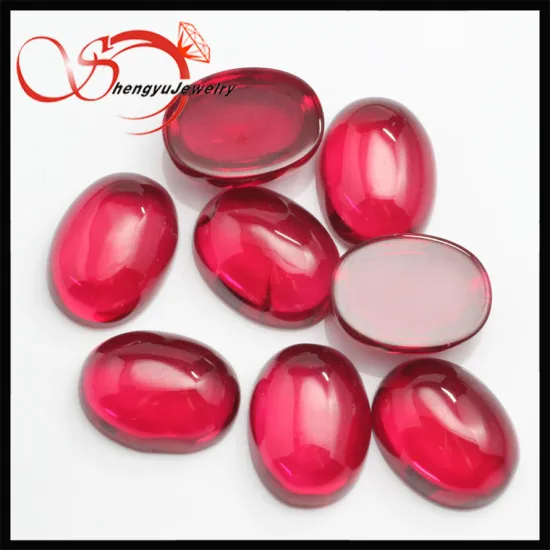 Flat back oval cabochon synthetic ruby stone prices