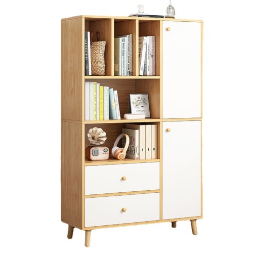 Shelf Design Wood Bookcase With Drawers