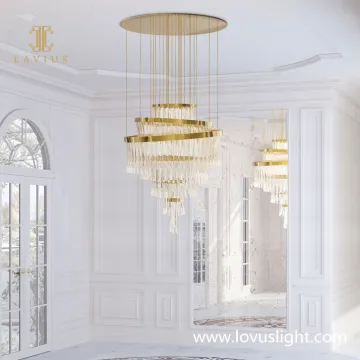Custom hotel luxury crystal chandelier Chandelier in luxury lobby