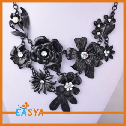 Plain Black Necklace Black Beads Necklace Black Pearl Necklace