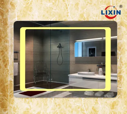 Hotel project bathroom furniture with LED mirror light,antique waterproof bathroom mirror