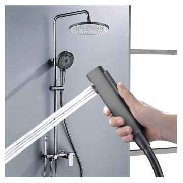 2023 High-Quality Brass Black Chrome Bathroom Shower Gift Set with 4 Functions and Star Sky Shower