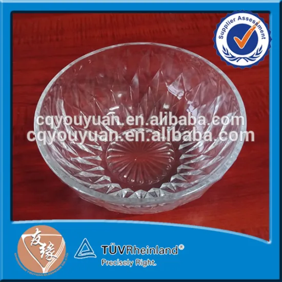 Unique Design Round 97mm Height Elegant Glass Fruit Bowl