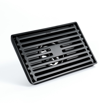 HONGDEC Rectangular Black Floor Drain for Showers