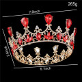 Gold Plated Royal Red Rhinestones Crystal Crown