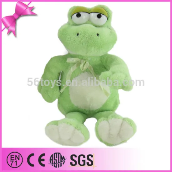 Chinese supplier animal toy plush lifelike green frog