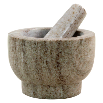 Natural Marble Pestle and Mortar Set: 13.5x9.3cm, 5.3"x3.6" - Chinese Supplier