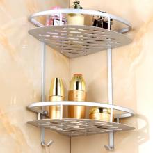 2-Tier Shelf Basket Aluminium Corner Shelves