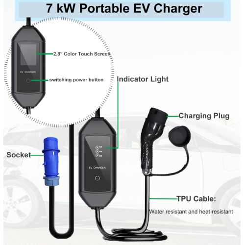 3,5 kW AC Portable Type EV Charger Mode 2