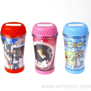 Transparent double-wall kids money box DIY