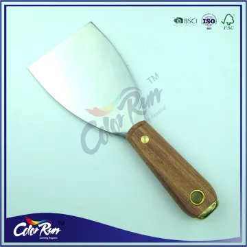ColorRun hot sale carbon steel fine polishing wooden handle putty knife